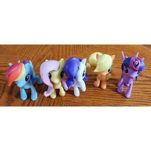 Lot of 5 My Little Pony MLP PVC Action Figures Fluttershy Rainbow Dash Rarity